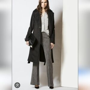 Women's Wide Leg Franco Mirabelli Wool Blend Thin Wide Pinstripe Pants - Size 8